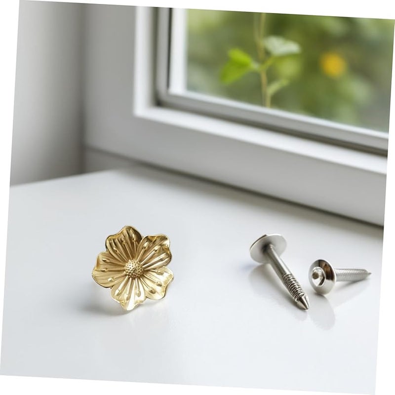 Brass Flower Cabinet Knob Drawer Pull Handle for Wardrobe Dresser Furniture Hardware - Image 5